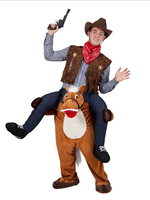 Portez-moi Costume Carnaval Cowboy Indiens Déguisements Halloween Unisexe Adultes Flanelle Drôle Costume Carnavals
