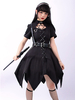 Pré-vente Gothic Lolita Op Robe Black manches courtes à manches courtes à lacets de dentelle noire lolita une pièce