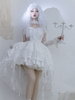 Pré vente gothique Lolita robes dentelle volants blanc