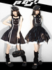 Pre Sale Y2K Robes Lolita Gothic Lolita à lacets Volants Bloc couleur Noir