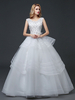 princesse robe de mariée église hall longueur plancher col rond lacets de dentelle en dentelle en tulle ivoire Suppliers