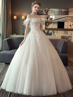 princesse robe de mariée hall jardin longueur plancher col bateau hors de l