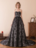 princesse robe de mariée jardin église Avec traîne bustier sans bretelles lacets de dentelle en dentelle noire 30cm Suppliers
