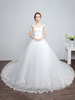 Princesse Robes De Mariée Ivoire Dos Nu Robe De Mariée Dentelle Applique V Cou Long Train Robe De Mariée