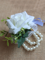 Prom Corsage Mariage Poignet Corsage Perles Bracelet Main Fleurs
