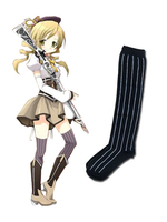 Puella Magi Madoka Magica Tomoe Mami Cosplay noir coton chaussettes hautes Anime Cosplay chaussettes