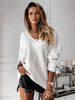 Pull à Col V avec Manches Longues Unicolore