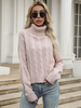Pull Court en Côtelé avec Manches Longues à Col Montant Unicolore Pull Femme