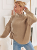 Pull Court Femme Décontracté à Col Montant avec Manches Longues à Lacets Unicolore Pull Femme