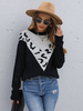 Pull Court Imprimé Femme avec Manches Longues Bicolores Pull Femme