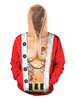 Pull De Noël À Manches Longues À Capuche Unisexe Avec Imprimé 3d Et Cordon De Serrage Déguisements Noël