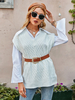 Pull en Côtelé Court Sans Manches Gilet Femme à Col V Unicolore Pull Femme