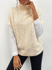 Pull en Côtelé Coute Femme Sans Manches à Col Montant Unicolore Gilet Femme