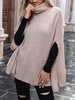 Pull en Côtelé Femme Court à Col Montant avec Manches Longues Unicolore Cape Femme