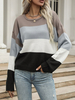 Pull en Côtelé Femme Court à Col Rond avec Manches Longues Pull Femme