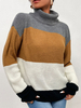 Pull en Côtelé Femme Court Imprimé à Col Montant avec Manches Longues Unicolore Pull Femme