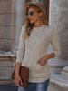 Pull en Côtelé Femme Court Moulant à Col Montant avec Manches Longues avec Poches Unicolore Pull Femme