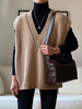 Pull en Côtelé Femme Gilet Sans Manches à Col V Unicolore