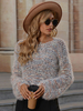 Pull en Côtelé Femme Teddy Imprimé avec Manches Longues à Col Rond Décontracté Pull Femme