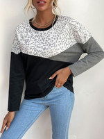 Pull en Côtelé Imprimé Femme à Col Rond avec Manches Longues Pull Femme