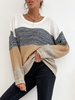 Pull en Côtelé Imprimé Femme à Col Rond avec Manches Longues Pull Femme