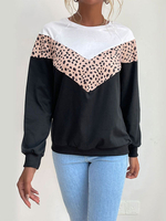 Pull en Côtelé Imprimé Femme à Col Rond avec Manches Longues Pull Femme