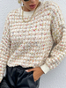 Pull en Côtelé Teddy Femme Court à Col Rond avec Manches Longues Décontracté Pull Femme