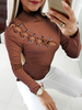 Pull en Maille à Lacets Silhouette Femme Hiver à Col Montant Unicolore Confortable Pull en Maille Femme Hiver