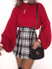 Pull en maille à manches longues manches bouffantes pull oversize