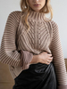 Pull en Maille Femme Hiver à Col Montant avec Manches Longues Amples Unicolores Côtelé Pull en Maille Femme Hiver