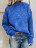 Pull en Maille Femme Hiver à Col Montant avec Manches Longues Unicolore Courte Côtelé Pull en Maille Femme Hiver