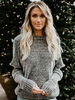 Pull en Maille Femme Hiver à Col Rond avec Manches Longues Unicolore en Côtelé Pull en Maille Femme Hiver