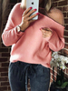 Pull en Maille Femme Hiver à Col V avec Epaules Nus Cousu Les Dentelles avec Manches Longues Unicolore Pull en Maille Femme Hiver