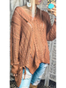 Pull en Maille Femme Hiver à Col V avec Manches Longues Creusant à Lacets Unicolores Pull en Maille Femme Hiver