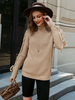 Pull en Maille Femmes avec Col Montant avec Manches Longues à Lacets Unicolore Pull en Maille Femmes