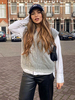 Pull en Maille Gilet Femmes avec Col V Sans Manches en Côtelés Unicolore Pull en Maille Gilet Femmes