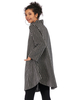 Pull en Maille Robe à Col Montant avec Les Rayures Noir et Blanc avec Les Pochess Chaud Pull en Maille Femme Hiver