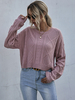 Pull en Maille Rose Côtelé à Col Rond avec Les Torsades Taille Haute Chaud Pull en Maille Femme Hiver