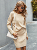 Pull Ensembles Deux Pièces en Maille Femme à Col Rond avec Manches Longues Jupe Courte Pull Femme