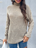 Pull Femme Court en Côtelé à Col Montant avec Manches Longues Unicolore Pull Femme