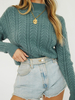 Pull Femme en Côtelé à Col Montant avec Manches Longues Unicolore Pull Femme