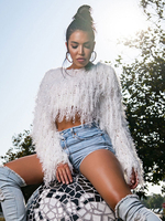 Pull Femme Fuzzy Pull Court Fluffy Pull