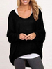 Pull Femme Pull Asymétrique Noir Pull Tricot Scoop