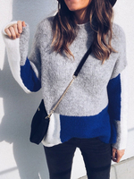 Pull Femme Pull Gris Col Rond Col Rond Manches Longues Pulls En Laine