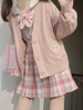 Pull Lolita Cardigan Rose Noeuds Polyester Manches Longues Printemps Lolita Outwears