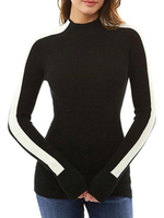 Pull noir à manches longues pour femmes