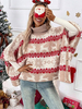 Pull tunique ample rouge col polo manches chauve-souris pull femme