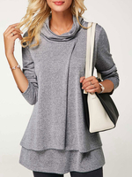 Pullover oversize sweat-shirt femme superposé à manches longues et col bénitier pour les femmes