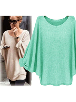 Pullover Sweater bijou cou Batwing Long Sleeve féminines Knit Sweater