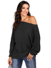 Pullovers pour les femmes noires Bateau cou Pulls manches longues